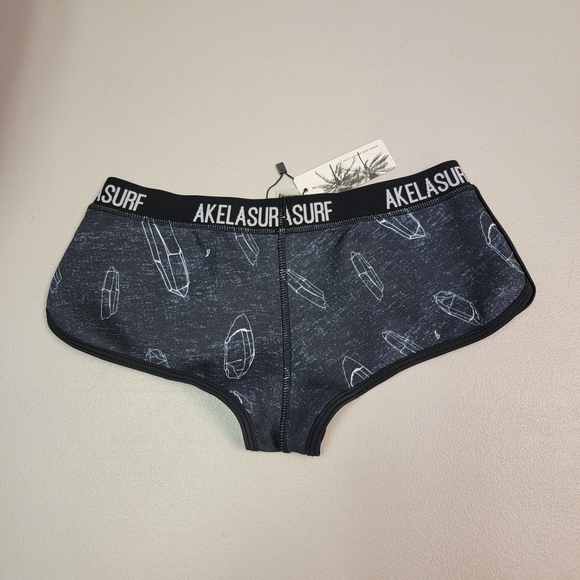 Akela Surf Women's Neoprene Bikini Bottoms Grey/blue Design Size XS/TP - Picture 2 of 4